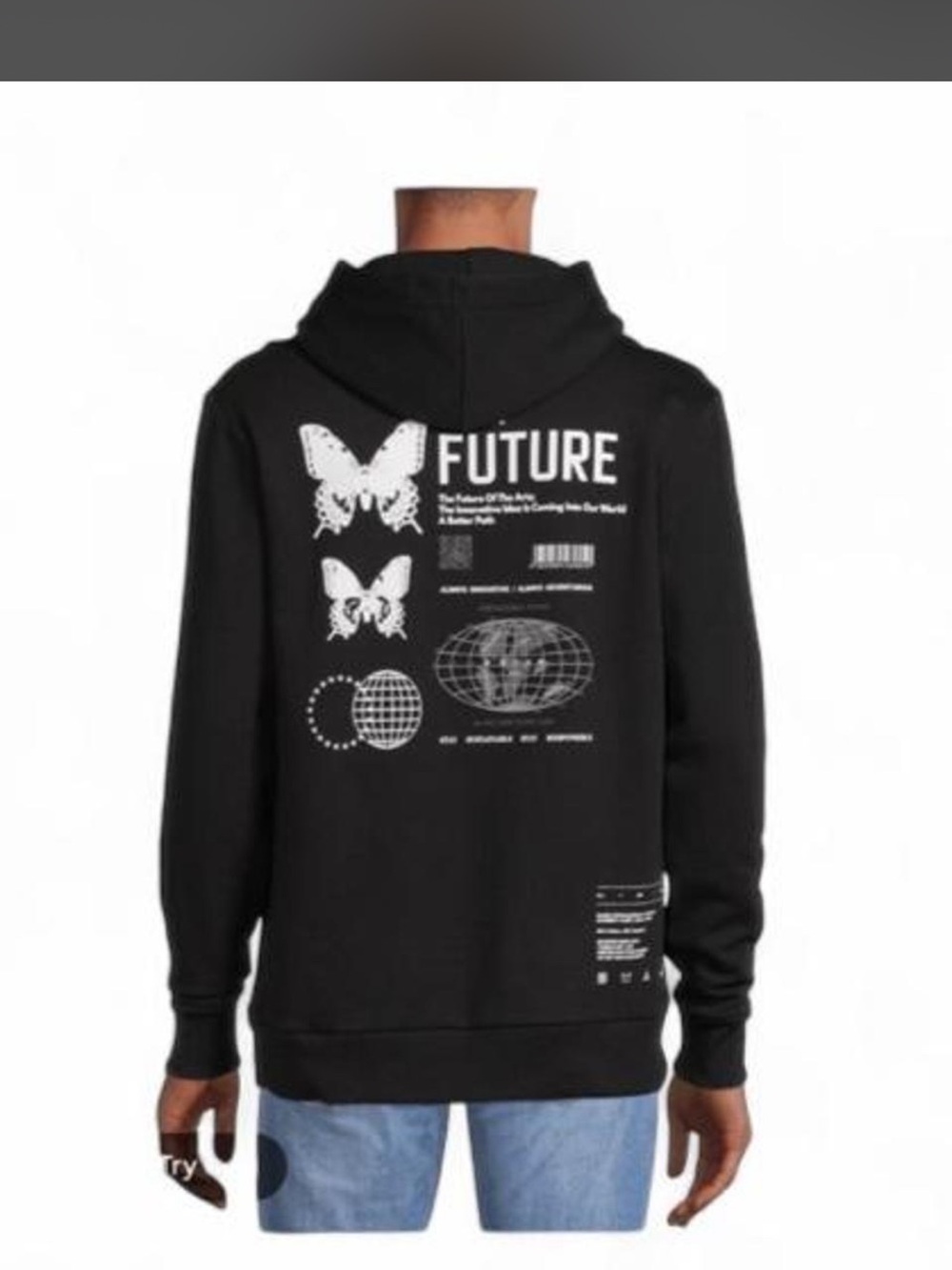 Future Graphic Black Hoodie Sweater - Unbranded